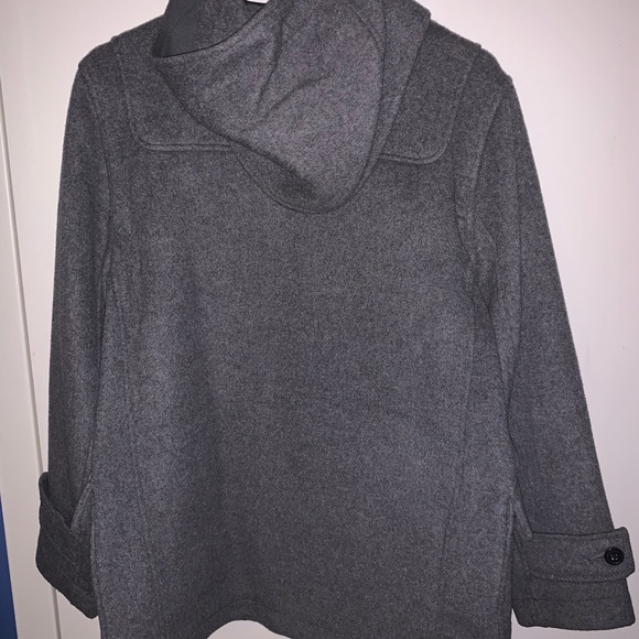 Worn twice Boys Wool Duffle coat Gray size 14/16 - Picture 2 of 3